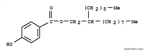 Molecular Structure of 148348-12-3 (Benzoesure, 4-hydroxy, 2-hexyldecyl Ester)