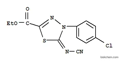 Molecular Structure of 148367-71-9 (ETHYL 4-(4-CHLOROPHENYL)-5-CYANAMIDE-4,5-DIHYDRO-1,3,4-THIADIAZOLE-2-CARBOXYLATE)