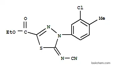 Molecular Structure of 148367-89-9 (ETHYL 4-(3-CHLORO-4-METHYLPHENYL)-5-CYANAMIDE-4,5-DIHYDRO-1,3,4-THIADIAZOLE-2-CARBOXYLATE)