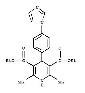 Molecular Structure of 148612-84-4 (3,5-Pyridinedicarboxylicacid, 1,4-dihydro-4-[4-(1H-imidazol-1-yl)phenyl]-2,6-dimethyl-, 3,5-diethylester)
