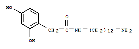 Molecular Structure of 148740-51-6 (Benzeneacetamide,N-(12-aminododecyl)-2,4-dihydroxy-)