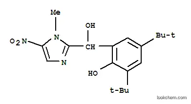 Molecular Structure of 149396-89-4 (2,4-di-tert-butyl-6-[hydroxy(1-methyl-5-nitro-1H-imidazol-2-yl)methyl]phenol)