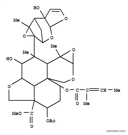 Molecular Structure of 149725-34-8 (3H,4H,7H-Furo[2',3',4':4,5]naphth[1,8a-d]oxireno[b]pyran-6a(1aH)-carboxylicacid,6-(acetyloxy)octahydro-9-hydroxy-10,10b-dimethyl-4-[(2-methyl-1-oxo-2-butenyl)oxy]-10-(3a,6a,7,7a-tetrahydro-6a-hydroxy-7a-methyl-2,7-methanofuro[2,3-b]oxireno[e]oxepin-1a(2H)-yl)-,methyl ester (9CI))