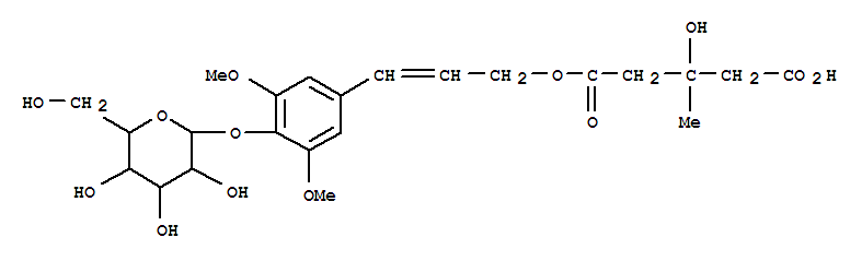 b-D-Glucopyranoside,4-[(1E)-3-[(3S)-4-carboxy-3-hydroxy-3-methyl-1-oxobutoxy]-1-propenyl]-2,6-dimethoxyphenyl(9CI)