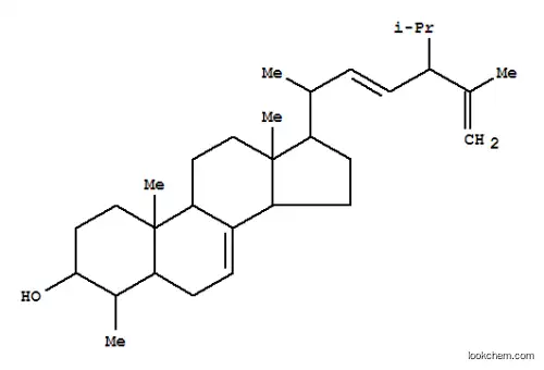 Molecular Structure of 150148-79-1 (Stigmasta-7,22,25-trien-3-ol,4,28-dimethyl-, (3b,4a,5a,24x)- (9CI))