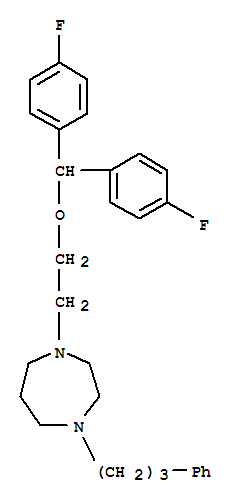 Molecular Structure of 150151-15-8 (1H-1,4-Diazepine,1-[2-[bis(4-fluorophenyl)methoxy]ethyl]hexahydro-4-(3-phenylpropyl)-)