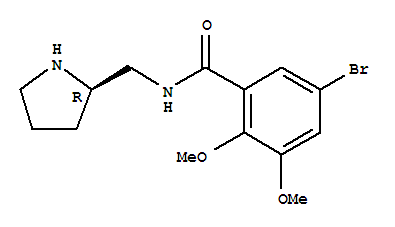 Molecular Structure of 150151-87-4 (Benzamide,5-bromo-2,3-dimethoxy-N-[(2R)-2-pyrrolidinylmethyl]-)
