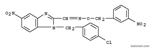 Molecular Structure of 150445-97-9 (1-((4-Chlorophenyl)methyl)-5-nitro-1H-benzimidazole-2-carboxaldehyde,  O-((3-nitrophenyl)methyl)oxime)