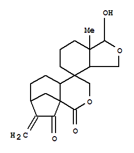 Molecular Structure of 150527-33-6 (Spiro[isobenzofuran-4(1H),4'(3'H)-[1H-7,9a]methanocyclohepta[c]pyran]-1',9'(4'aH)-dione,decahydro-1-hydroxy-7a-methyl-8'-methylene- (9CI))