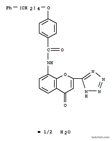 Benzamide,N-[4-oxo-2-(2H-tetrazol-5-yl)-4H-1-benzopyran-8-yl]-4-(4-phenylbutoxy)-,hydrate (2:1)