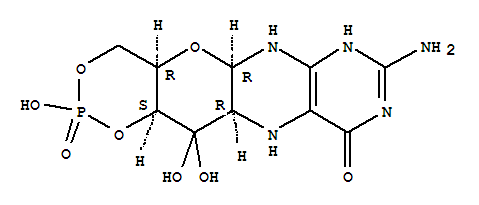Molecular Structure of 150829-29-1 (1,3,2-Dioxaphosphorino[4',5':5,6]pyrano[3,2-g]pteridin-10(4H)-one,8-amino-4a,5a,6,9,11,11a,12,12a-octahydro-2,12,12-trihydroxy-, 2-oxide,(4aR,5aR,11aR,12aS)-)