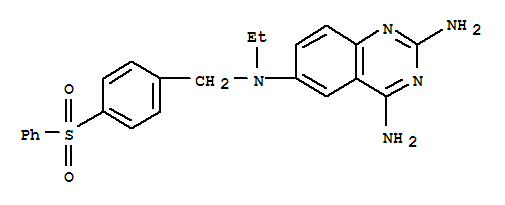 Molecular Structure of 150893-78-0 (2,4,6-Quinazolinetriamine,N6-ethyl-N6-[[4-(phenylsulfonyl)phenyl]methyl]-)