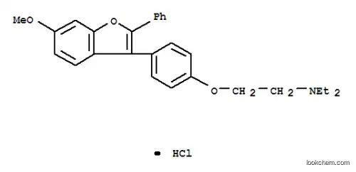 N,N-diethyl-2-[4-(6-methoxy-2-phenyl-1-benzofuran-3-yl)phenoxy]ethanamine hydrochloride (1:1)