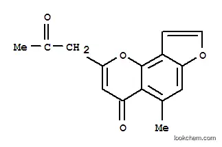 Molecular Structure of 151368-45-5 (4H-Furo[2,3-h]-1-benzopyran-4-one,5-methyl-2-(2-oxopropyl)-)