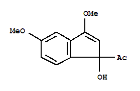 Molecular Structure of 151466-74-9 (Ethanone,1-(1-hydroxy-3,5-dimethoxy-1H-inden-1-yl)- (9CI))