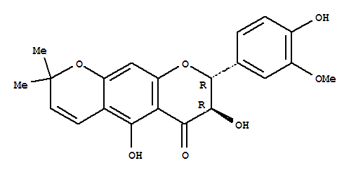 Molecular Structure of 151590-49-7 (2H,6H-Benzo[1,2-b:5,4-b']dipyran-6-one,7,8-dihydro-5,7-dihydroxy-8-(4-hydroxy-3-methoxyphenyl)-2,2-dimethyl-, (7R,8R)-(9CI))