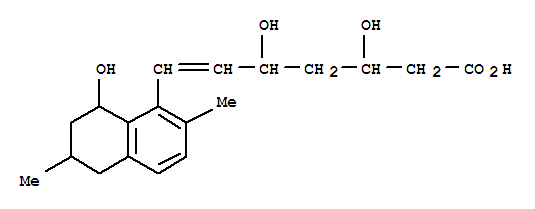 Molecular Structure of 151637-37-5 (6-Heptenoic acid,3,5-dihydroxy-7-(5,6,7,8-tetrahydro-8-hydroxy-2,6-dimethyl-1-naphthalenyl)-(9CI))