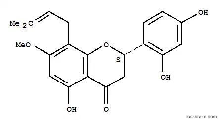 Molecular Structure of 151782-74-0 (4H-1-Benzopyran-4-one,2-(2,4-dihydroxyphenyl)-2,3-dihydro-5-hydroxy-7-methoxy-8-(3-methyl-2-buten-1-yl)-,(2S)-)
