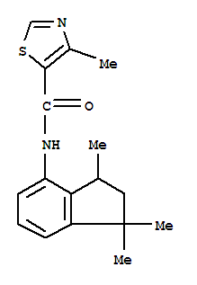 Molecular Structure of 151897-95-9 (5-Thiazolecarboxamide,N-(2,3-dihydro-1,1,3-trimethyl-1H-inden-4-yl)-4-methyl-)