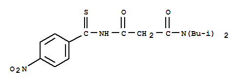 Molecular Structure of 152093-67-9 (Propanediamide,N1,N1-bis(2-methylpropyl)-N3-[(4-nitrophenyl)thioxomethyl]-)
