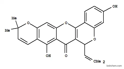 Molecular Structure of 152186-78-2 (6H,7H,11H-Bis[1]benzopyrano[4,3-b:6',7'-e]pyran-7-one,3,8-dihydroxy-11,11-dimethyl-6-(2-methyl-1-propen-1-yl)-, (+)-)