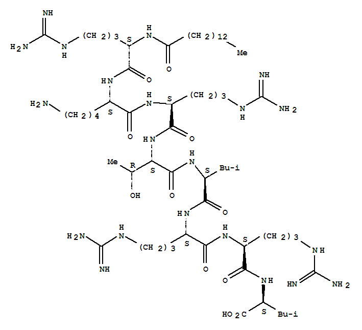 N2-(1-Oxotetradecyl)-L-arginyl-L-lysyl-L-arginyl-L-threonyl-L-leucyl-L-arginyl-L-arginyl-L-leucine