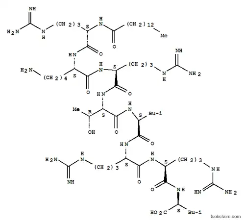 Molecular Structure of 152246-40-7 (MYRISTOYL-ARG-LYS-ARG-THR-LEU-ARG-ARG-LEU-OH)