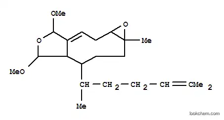 Molecular Structure of 152340-06-2 (4H-Oxireno[5,6]cyclonona[1,2-c]furan,7-(1,5-dimethyl-4-hexenyl)-1a,2,6,6a,7,8,9,9a-octahydro-4,6-dimethoxy-9a-methyl-(9CI))
