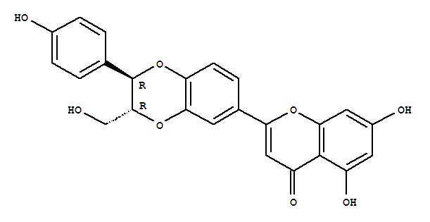 Molecular Structure of 152340-74-4 (4H-1-Benzopyran-4-one,2-[(2R,3R)-2,3-dihydro-3-(hydroxymethyl)-2-(4-hydroxyphenyl)-1,4-benzodioxin-6-yl]-5,7-dihydroxy-,rel-(-)-)