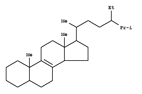 Molecular Structure of 152369-64-7 (Stigmast-8-ene, (24x)- (9CI))
