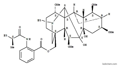 Molecular Structure of 152606-87-6 (Aconitane-7,8-diol,20-ethyl-1,6,14,16-tetramethoxy-4-[[[2-[[(2S)-2-methyl-1-oxobutyl]amino]benzoyl]oxy]methyl]-,(1a,6b,14a,16b)- (9CI))