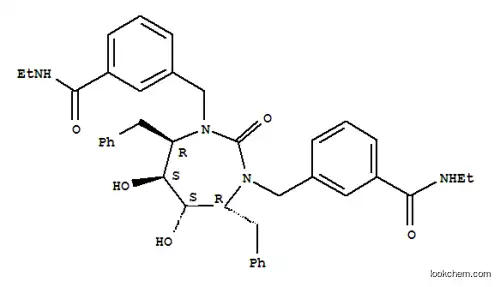 Molecular Structure of 152928-65-9 (Benzamide,3,3'-[[(4R,5S,6S,7R)-tetrahydro-5,6-dihydroxy-2-oxo-4,7-bis(phenylmethyl)-1H-1,3-diazepine-1,3(2H)-diyl]bis(methylene)]bis[N-ethyl-(9CI))