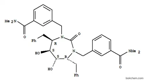 Molecular Structure of 152928-66-0 (Benzamide,3,3'-[[tetrahydro-5,6-dihydroxy-2-oxo-4,7-bis(phenylmethyl)-1H-1,3-diazepine-1,3(2H)-diyl]bis(methylene)]bis[N,N-dimethyl-,[4R-(4a,5a,6b,7b)]- (9CI))