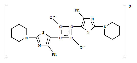 1-(4-Phenyl-2-piperidino-thiazol-5-yl)-3-(2,5-dihydro-4-phenyl-2-piperidin-1-ylidene-onium-thiazole-5-ylidene)-2-oxo-cyclobuten-4-olate