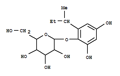 Molecular Structure of 153120-71-9 (b-D-Glucopyranoside,2,4-dihydroxy-6-(1-methylpropyl)phenyl (9CI))