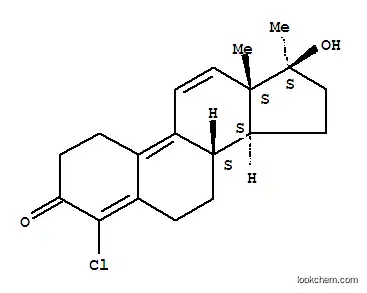 Molecular Structure of 15384-95-9 (Estra-4,9,11-trien-3-one,4-chloro-17-hydroxy-17-methyl-, (17b)- (9CI))