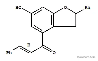Molecular Structure of 154037-51-1 (2-Propen-1-one,1-(2,3-dihydro-6-hydroxy-2-phenyl-4-benzofuranyl)-3-phenyl-, (2E)-(+)-)