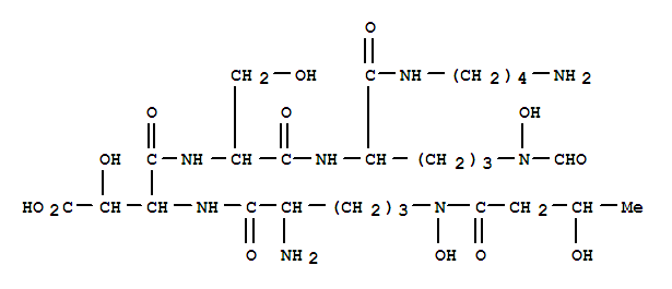 Molecular Structure of 154071-68-8 (L-Ornithinamide,N5-hydroxy-N5-(3-hydroxy-1-oxobutyl)-L-ornithyl-(3R)-3-hydroxy-D-a-aspartyl-L-seryl-N-(4-aminobutyl)-N5-formyl-N5-hydroxy-(9CI))