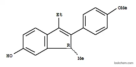 Molecular Structure of 154569-14-9 (1H-Inden-6-ol,3-ethyl-2-(4-methoxyphenyl)-1-methyl-, (1R)-)