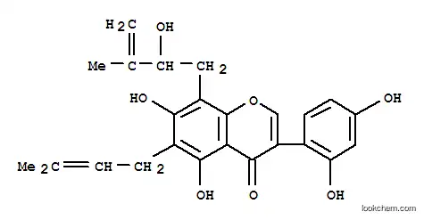 Molecular Structure of 154992-18-4 (4H-1-Benzopyran-4-one,3-(2,4-dihydroxyphenyl)-5,7-dihydroxy-8-(2-hydroxy-3-methyl-3-buten-1-yl)-6-(3-methyl-2-buten-1-yl)-)
