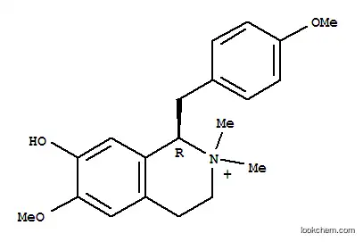 Molecular Structure of 15500-51-3 (Isoquinolinium,1,2,3,4-tetrahydro-7-hydroxy-6-methoxy-1-[(4-methoxyphenyl)methyl]-2,2-dimethyl-,(1R)-)