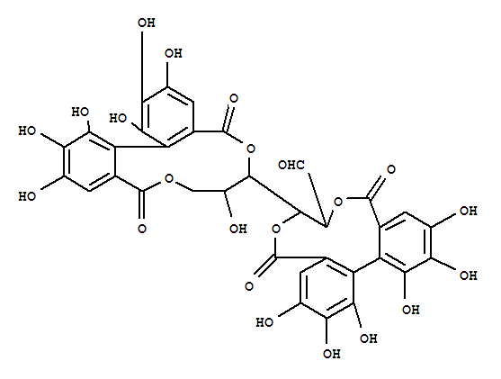 Molecular Structure of 155073-98-6 (D-Glucose, cyclic2,3:4,6-bis[(1R)-4,4',5,5',6,6'-hexahydroxy[1,1'-biphenyl]-2,2'-dicarboxylate](9CI))
