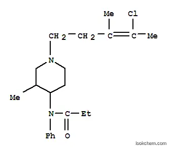 Molecular Structure of 155125-72-7 (N-{1-[(3Z)-4-chloro-3-methylpent-3-en-1-yl]-3-methylpiperidin-4-yl}-N-phenylpropanamide)
