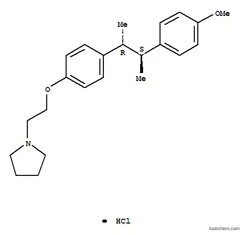 Molecular Structure of 15515-45-4 (1-(2-{4-[(2R,3S)-3-(4-methoxyphenyl)butan-2-yl]phenoxy}ethyl)pyrrolidine hydrochloride (1:1))