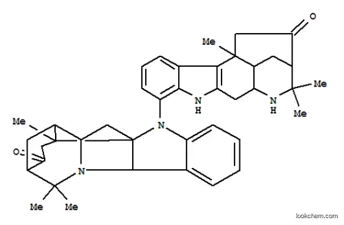 Molecular Structure of 155210-53-0 (3,6:5,11a-Dimethano-2H-indolo[3,2-c]isoquinolin-2-one,1,3,4,4a,5,6a,11,11b-octahydro-11b,13,13-trimethyl-11-[(3S,4aS,5R,11aR)-2,3,4,4a,5,10,11,11a-octahydro-2,2,5-trimethyl-13-oxo-3,5-ethano-1H-pyrido[2,3-b]carbazol-9-yl]-,(3S,4aS,5R,6S,6aS,11aR,11bR)- (9CI))