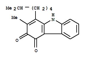 Molecular Structure of 155233-26-4 (3H-Carbazole-3,4(9H)-dione,2-methyl-1-(5-methylhexyl)-)