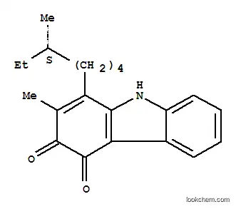 Molecular Structure of 155233-28-6 (3H-Carbazole-3,4(9H)-dione,2-methyl-1-(5-methylheptyl)-, (5S)- (9CI))