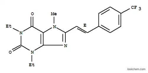 Molecular Structure of 155271-67-3 (1,3-diethyl-7-methyl-8-{(E)-2-[4-(trifluoromethyl)phenyl]ethenyl}-3,7-dihydro-1H-purine-2,6-dione)