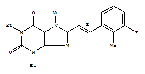 (E)-1,3-DIETHYL-8-(3-FLUORO-2-METHYLSTYRYL)-7-METHYLXANTHINE HEMIHYDRATECAS