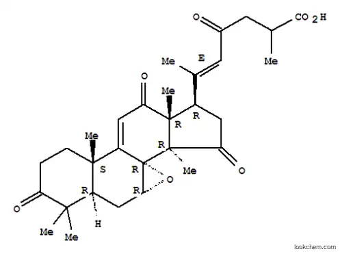 Molecular Structure of 155566-29-3 (Lanosta-9(11),20(22)-dien-26-oicacid, 7,8-epoxy-3,12,15,23-tetraoxo-, (7a,8a,20E)- (9CI))